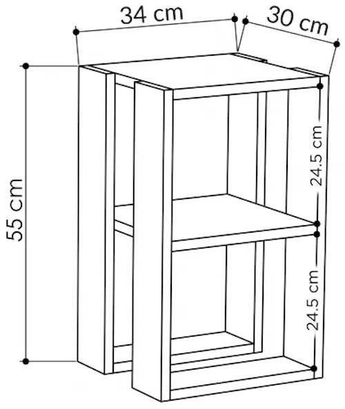 cumpără Noptieră Trendy Lonie, Alb, 34x55x30cm (GTR001504) în Chișinău 
