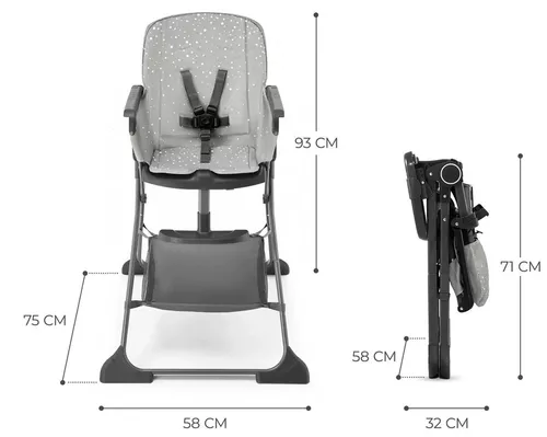 cumpără Scaun de masă KinderKraft KHFOLD00GRY0000 FOLDEE Grey în Chișinău 