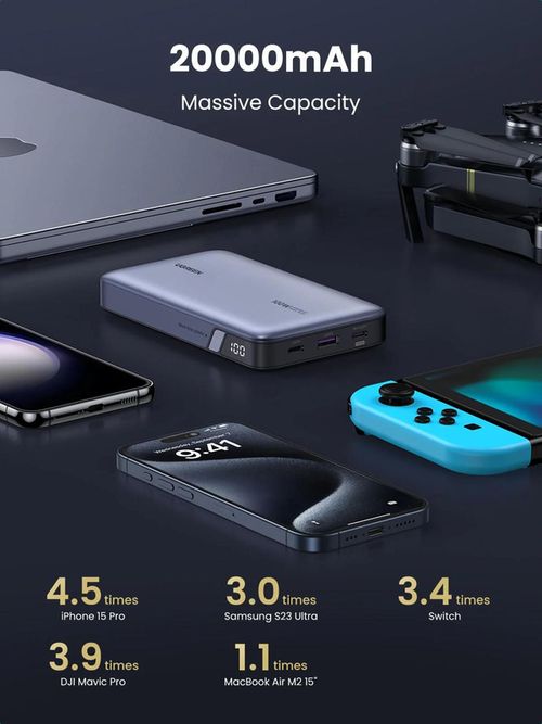 cumpără Acumulator extern USB (Powerbank) Ugreen 25188 Two-way Fast Charging 20000mAh, Grey în Chișinău 