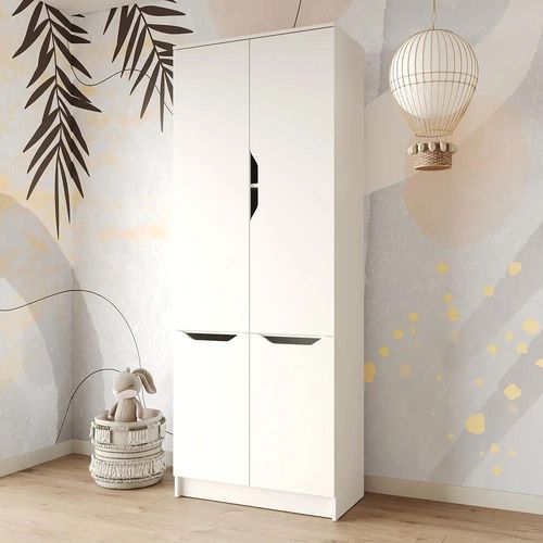 купить Шкаф детский MebelStar LILU 4D 80x40x210 White (MBS-1319) в Кишинёве 