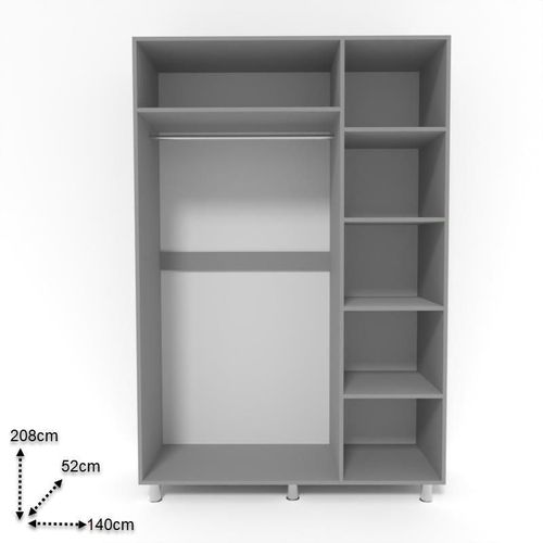 cumpără Dulap Smartex (14905) N3 140cm Grafit+Stejar Deschis în Chișinău 