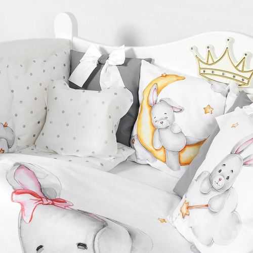 купить Детское постельное белье PernaMea Set lenjerie 8 piese Premium Iepuras gri (PM.105896/3) в Кишинёве 