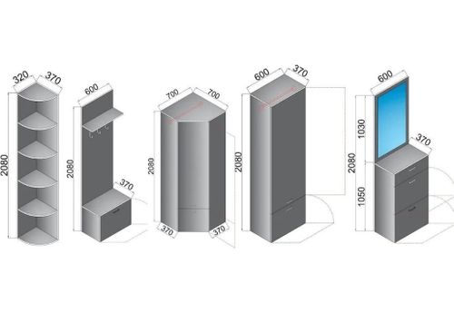 купить Мебель для прихожей Arta Mobilei Прихожая  Ferara(1-5) (AM17) в Кишинёве 