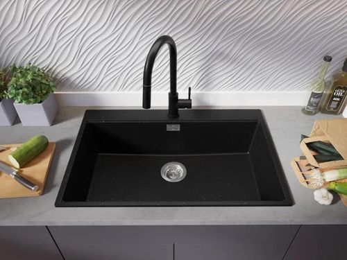 купить Мойка кухонная Primagran Oslo 80 Top Black metallic + accesorii 530x780 MOMKM в Кишинёве 