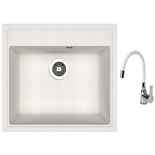 купить Мойка кухонная со смесителем Dr.Gans Nika 570 + SanDonna F 9995 alb в Кишинёве 