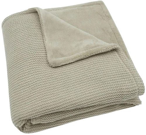 cumpără Lenjerie de pat pentru copii Jollein 517-511-67054 Paturica Basic Knit Olive Green/Fleece, 75x100cm în Chișinău 