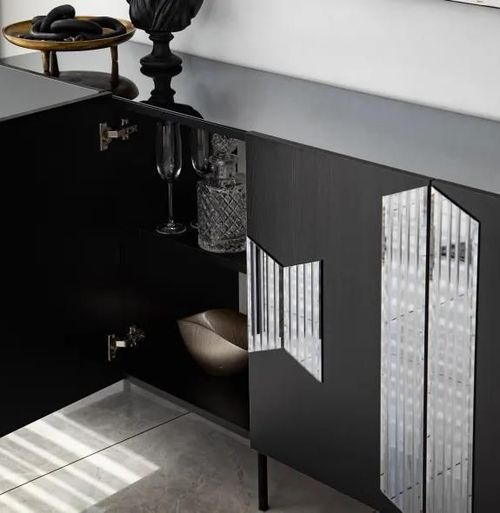 cumpără Comodă Trendy Viena, Negru, Fume (GTR001222) în Chișinău 