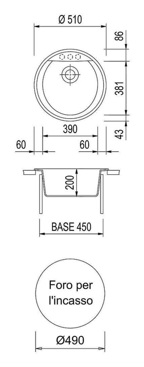 купить Мойка кухонная Plados NK05110 HARMONY-UNIVERSO microUltragranit в Кишинёве 