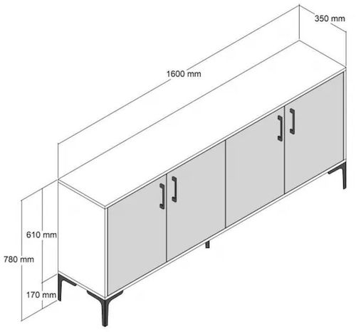 cumpără Casetieră Trendy Kiev 160, Nuc, Alb 160x78x35cm în Chișinău 