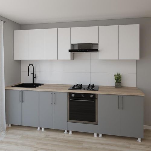 купить Мебель для кухни Smartex (30116) K3 280сm Alb+Grafit в Кишинёве 