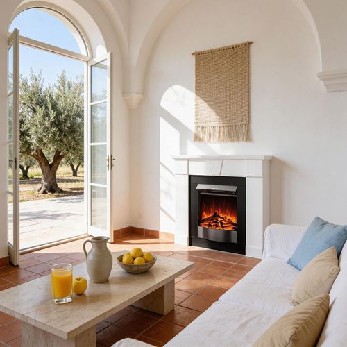 купить Камин электрический ArtFlame Elyon & Corsica, 950x1000x270mm, Alb в Кишинёве 