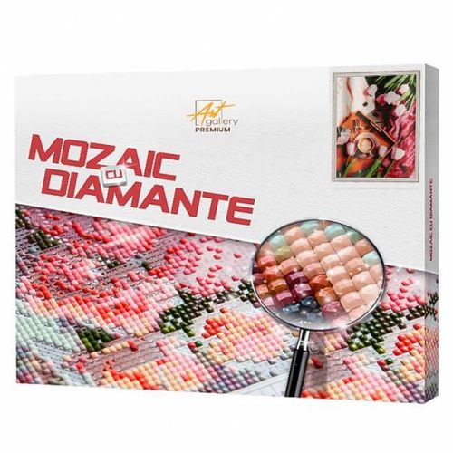 купить Картина по номерам Art Gallery QB206039 Mozaic cu diamante patrate 40x50cm Lalele si cafea в Кишинёве 