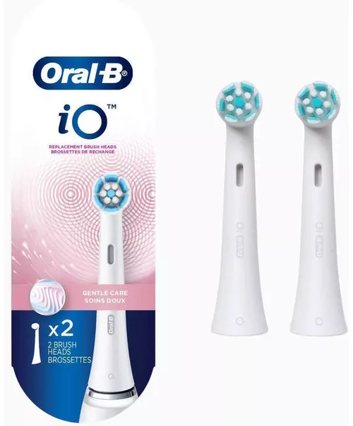 купить Сменная насадка для электрических зубных щеток Oral-B iO GENTLE CARE WHITE 2buc (5344) в Кишинёве 