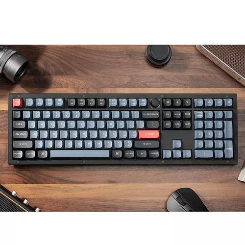 cumpără Tastatura Keychron V6 QMK/VIA Custom Mechanical Keyboard Russian Layout (V6-C1-RU) Frosted Black, Full Size layout, Knob, RGB Backlight, Keychron K pro Mechanical Red Switch, Hot-Swap, USB Type-C, gamer (tastatura/клавиатура) în Chișinău 