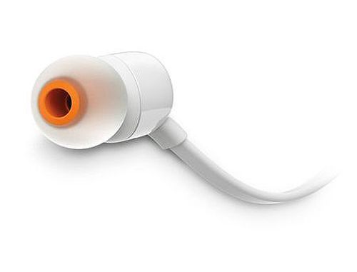 cumpără JBL T110 White In-Ear Headphones, 20Hz–20kHz, Microphone, Remote, Cable, JBLT110WHT (casti cu microfon cu fir JBL / проводные наушники с микрофоном JBL) în Chișinău 
