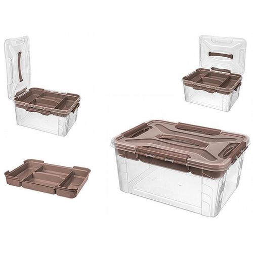 cumpără Cutie depozitare Бытпласт 51924 Organizator cu capac cu cleme Grand box 15l, 39x29x18cm în Chișinău 