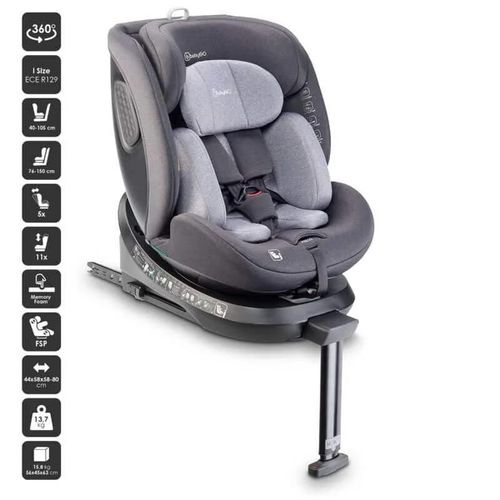 cumpără Scaun auto BabyGo BGO-2601 rotativ cu isofix Move 360 Grey, 40-150 cm în Chișinău 