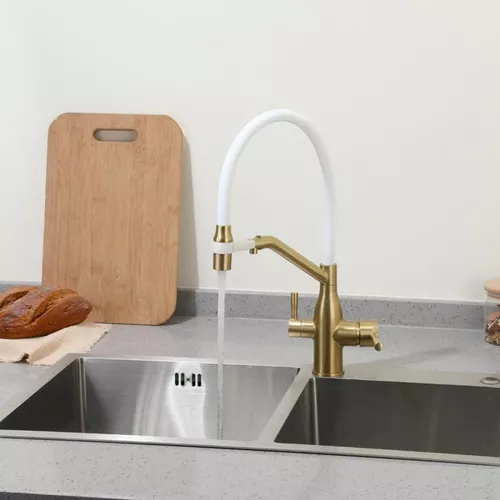 cumpără Bateria bucătărie Frap F 4397-3 (chiuveta plus flexibil) Alama GOLD în Chișinău 