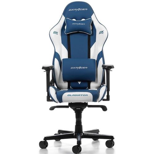 купить Офисное кресло DXRacer Gladiator GC-G001-BW-BX2, Blue/White в Кишинёве 