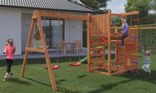 купить Детская площадка Fungoo CLIMBING STAR-3 teak painted в Кишинёве 