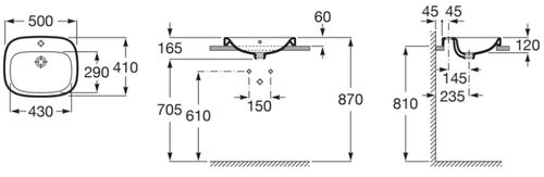 cumpără Lavoar Roca Debba (in blat) 500x410 A32799M000 în Chișinău 