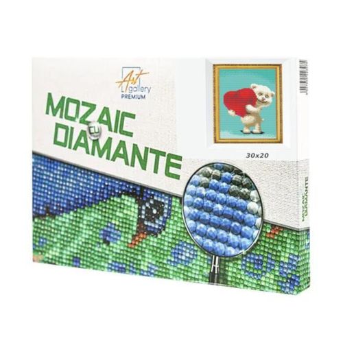 cumpără Tablou pe numere Art Gallery JS20846 Mozaic cu diamante 20x30cm Ursulet cu o inima în Chișinău 