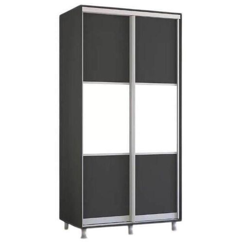 cumpără Dulap Mobildor-Lux Aron-P 1.0m-1.8m uși glisante din PAL orizontal (110x60x230H cm) Anthracite în Chișinău 