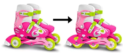 купить Роликовые коньки Stamp JS670301 cu 3 roti 2 in 1 roz, marimea 27-30, 44149 в Кишинёве 