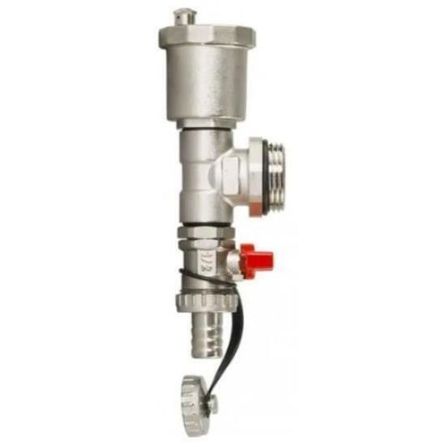 cumpără Accesoriu sisteme de încălzire Hydro S Kit teu colector cu dezaerator automat și robinet de golire cu bilă 1" M (0711342) în Chișinău 