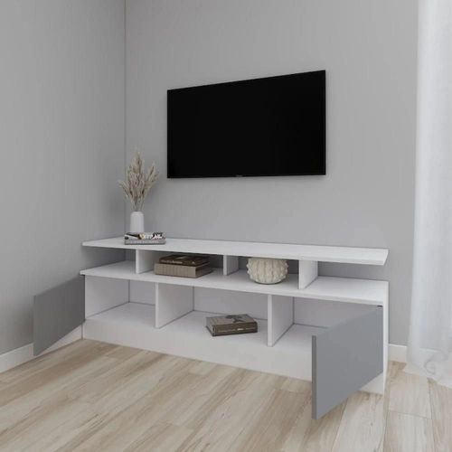cumpără Comodă TV Smartex (16545) Т9 200cm TV Alb+Grafit în Chișinău 