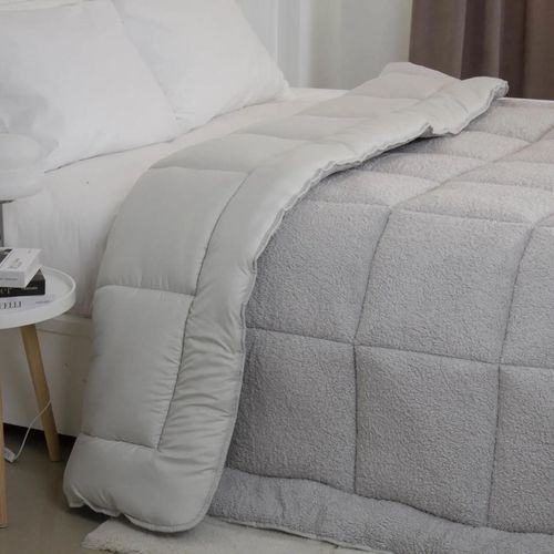 купить Домашний текстиль Relaxe Home 024552 Plapuma TEP TEDDY 200x210cm (350g/m²) Light Grey в Кишинёве 