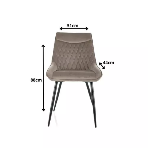 купить Стул Signal Agat velvet czarny stel.ciemn. bez.bl.40 в Кишинёве 