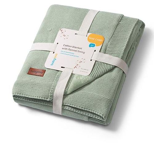 cumpără Lenjerie de pat pentru copii BabyOno 1671/04 Patura de bumbac cu captuseala de flanel (verde) în Chișinău 