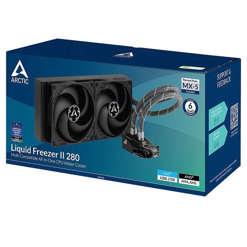 cumpără Sistem de racire cu lichid Arctic Liquid Freezer II 280 Multi Compatible All-In-One CPU Water Cooler, Intel 1700, 1200, 115X, 2011-3, 2066, AMD AM5, AM4, VRM Fan: 40mm 1000–3000rpm, Pump: 800–2000rpm, 2x140mm Fan 200–1700rpm, Fluid Dynamic Bearing, ACFRE00066B în Chișinău 