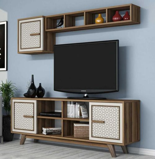 cumpără Set mobilă living Trendy Ayla, Nuc, Smantana 160x56x35cm în Chișinău 