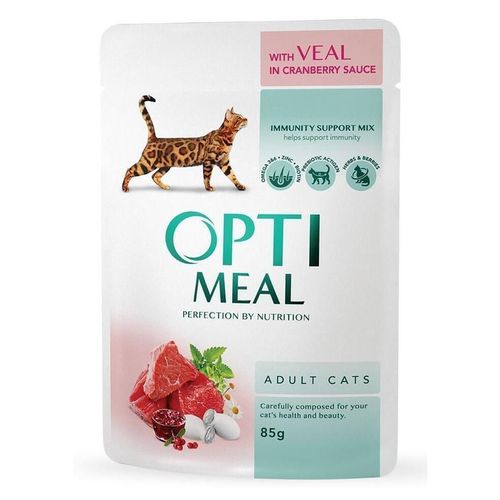 купить Корм для питомцев Optimeal 24231042 Plic pisici vitel-merisor sos 12x85g в Кишинёве 