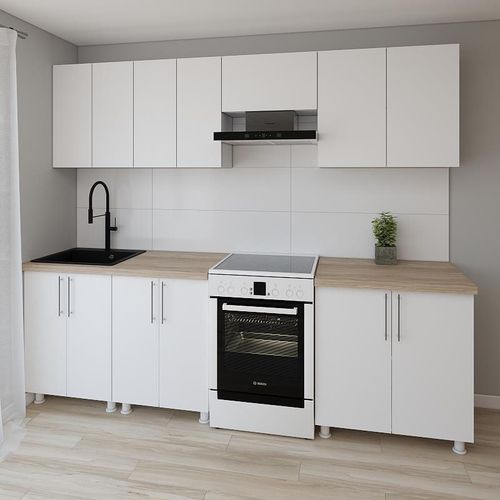 cumpără Mobilă pentru bucatarie Smartex (30025) K1 260cm Alb în Chișinău 