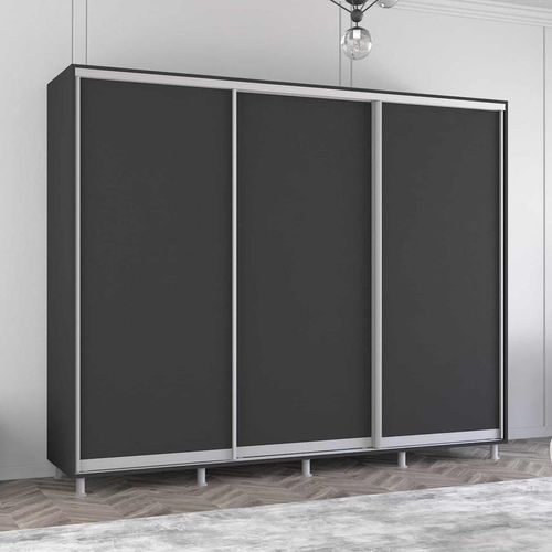 купить Шкаф Mobildor-Lux Aron uși glisante din PAL (260x60x200H cm) Anthracite в Кишинёве 