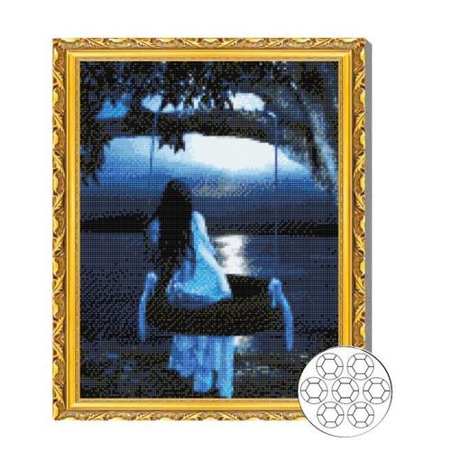 купить Картина по номерам Art Gallery GA79737 Mozaic cu diamante 40x50cm Fata pe leagan в Кишинёве 
