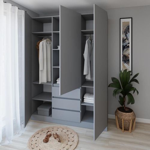 cumpără Dulap Smartex (15909) N16 160cm Grafit în Chișinău 