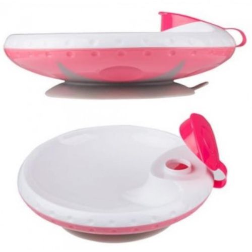 купить Посуда для кормления BabyOno 1070/02 Strachinuta-termo cu ventuza roz . в Кишинёве 