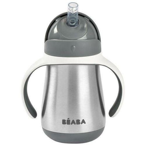 cumpără Cană cu pai Beaba B913536 Cana cu pai din inox 250 ml Mineral Grey în Chișinău 