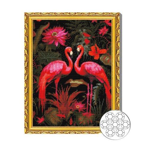 cumpără Tablou pe numere Art Gallery GA87311 Mozaic cu diamante 40x50cm Flamingo aprinsi în Chișinău 