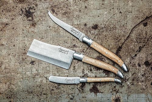 купить Набор ножей Laguiole Luxury Line 3 Cheese Knives Olive set 3 buc. in cutie lemn в Кишинёве 