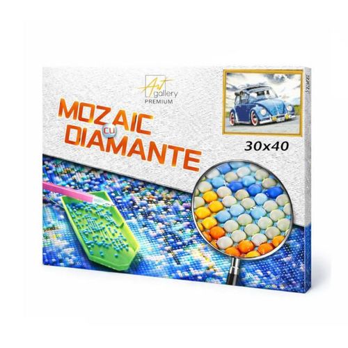 купить Картина по номерам Art Gallery GB82519 Mozaic cu diamante 30x40cm Masina albastra в Кишинёве 
