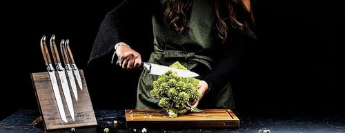 cumpără Set cuțite Laguiole Luxury Line 5 Kitchen Knives Olive Wood cu suport magnetic în Chișinău 