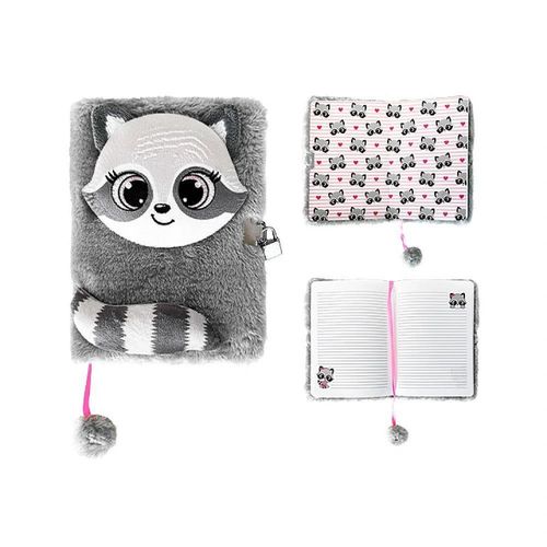 купить Блокнот St.RIGHT 57883 Agenda cu lacat, A5, 96foi, 3D Raccoon, coperta plus в Кишинёве 