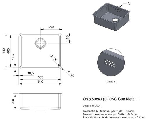 cumpără Chiuvetă bucătărie Reginox R39809 Ohio 40x40 Gold II în Chișinău 