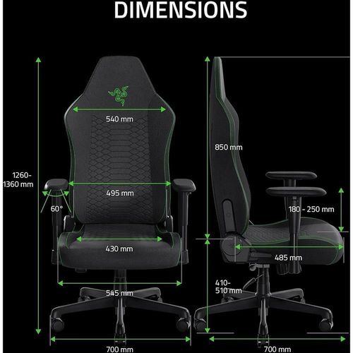 cumpără Fotoliu de birou Razer RZ38-05310100-R3G1 Chair Iskur V2 X Fabric/Black în Chișinău 