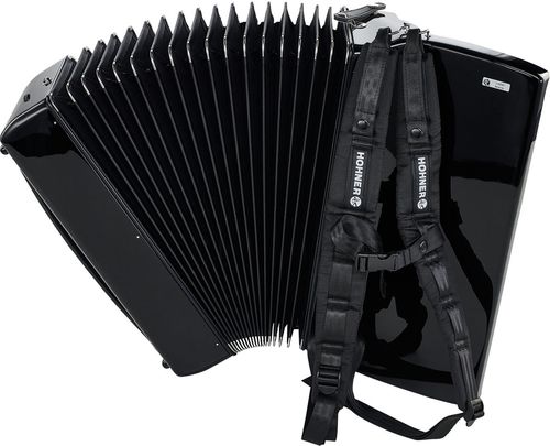 cumpără Pian digital Hohner Bravo III 96 silent key red Acordeon 96 Bass Negru (16732) în Chișinău 